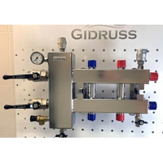 Коллектор балансировочный Gidruss BMSS-100-3DU 1+1+1 выхода + монт. комплект