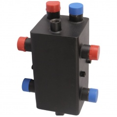 Коллектор распределительный стальной Rommer RDG-0018-004002 2 отопительных контура с гидравлическим разделителем 1