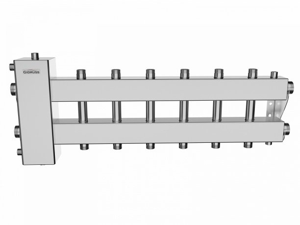 Коллектор балансировочный GIDRUSS BMSS-150-7DU (нерж. до 150 кВт 3+3 контура G1 бок. конутур)