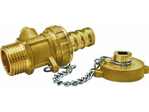 Кран дренажный шаровой  EUROS с пробкой,НР 1/2