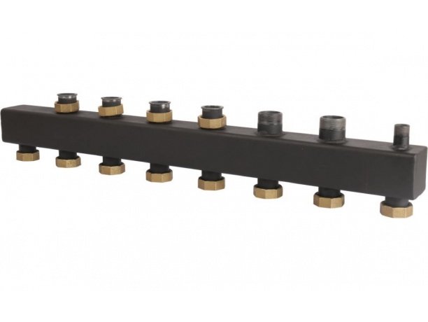 Коллектор стальной распределительный  ROMMER RDG-0017 4(6) отопительных контура 1 1/2