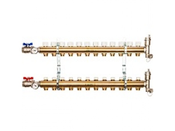 Коллекторная группа STOUT без расходомеров на 12 вых.в комплекте краны и воздухоотводчики