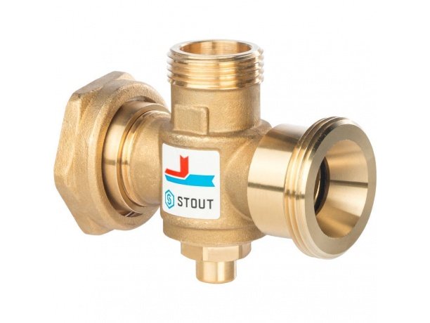 Клапан термостатический смесительный Stout G 1”1/2M-G 1”1/2F-G 1”M 60°С